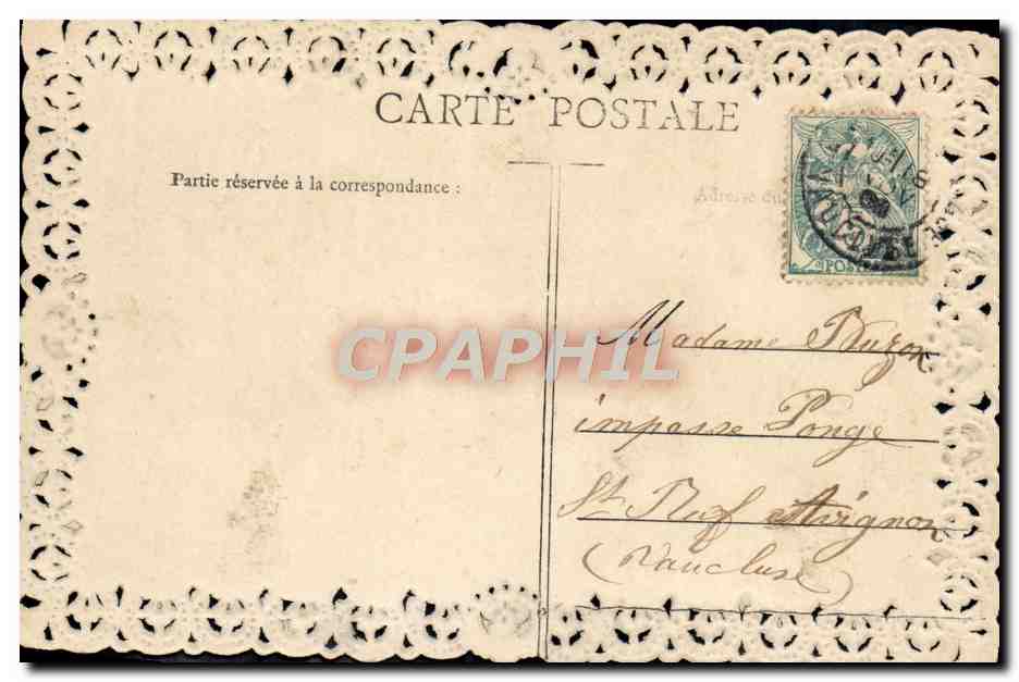 CPA Fantaisie Femme Brodee Fleurs  — Rückseite