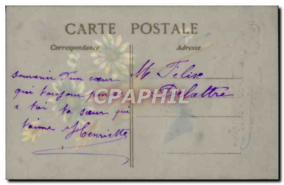 Fleurs et papillon — Anniversaire — Carte postale — Rückseite