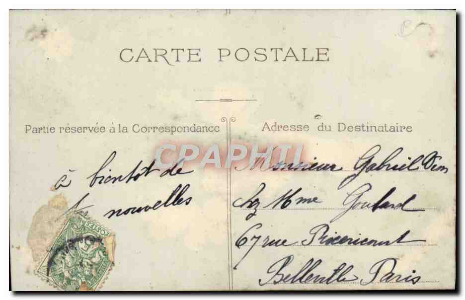 CPA Fantaisie Fleurs Trefles — Back