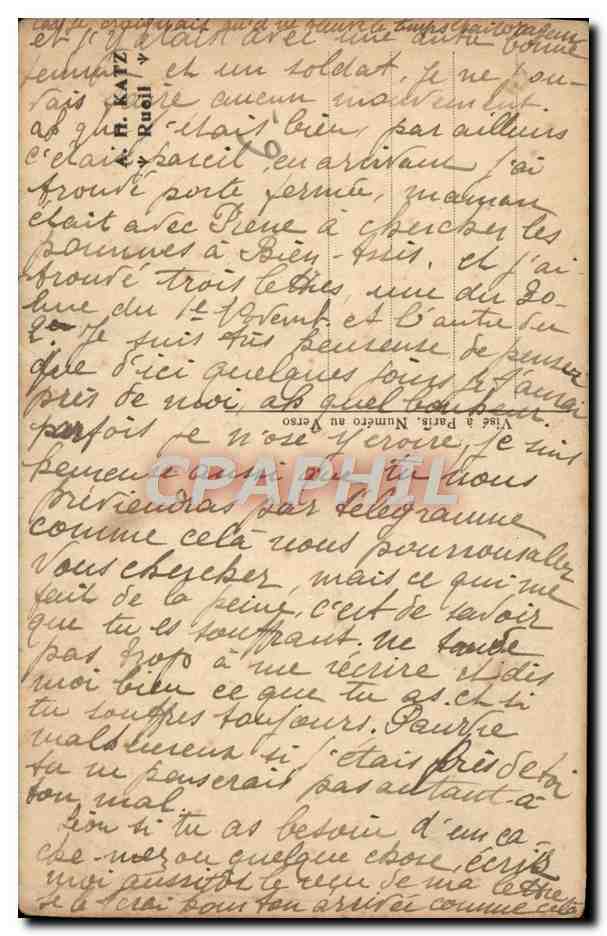 CPA Fantaisie Fleurs Femme Soldat Militaria — Verso