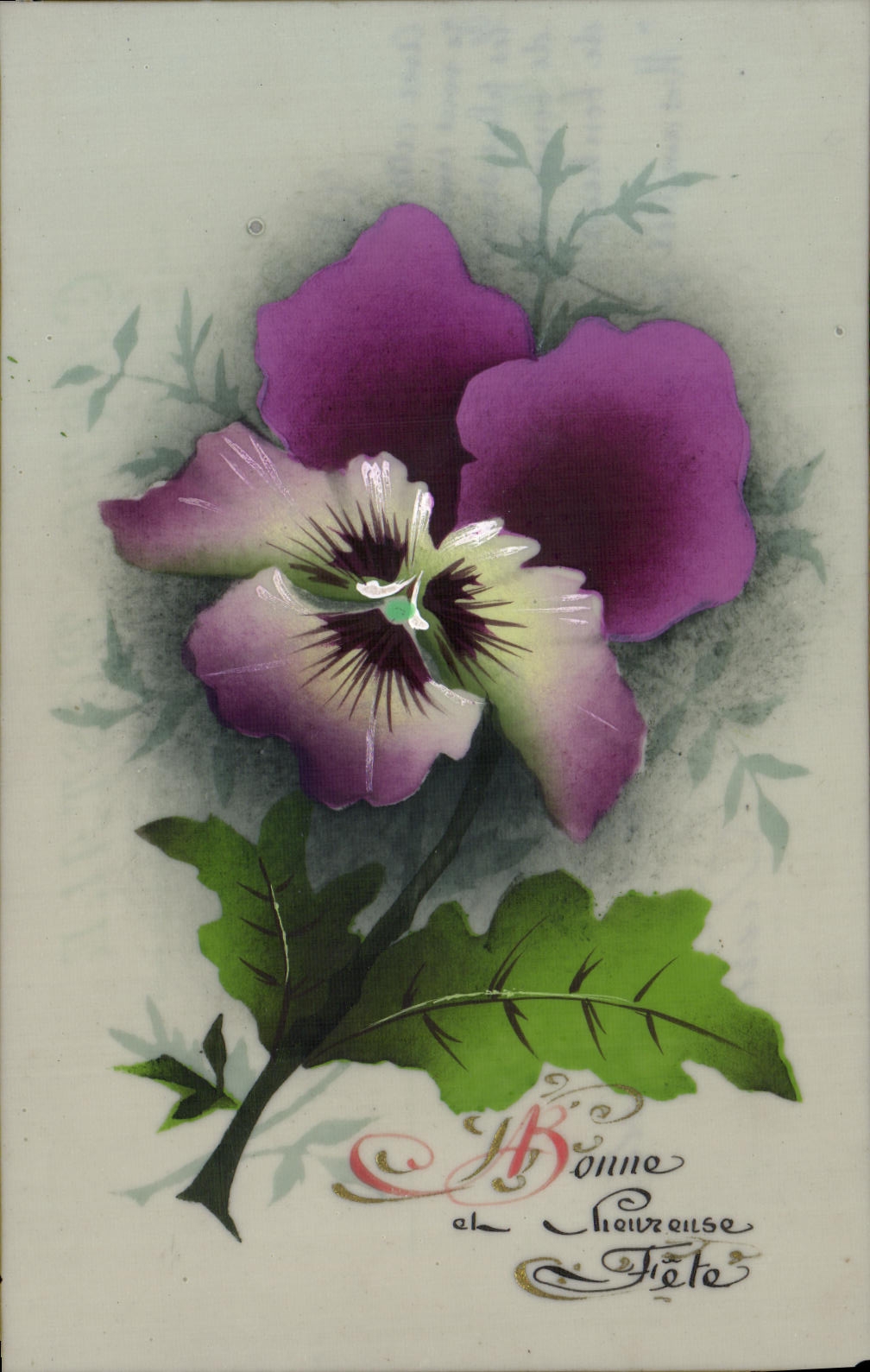 Poisson violet — Bonne Année et Bonne Fête — Carte postale