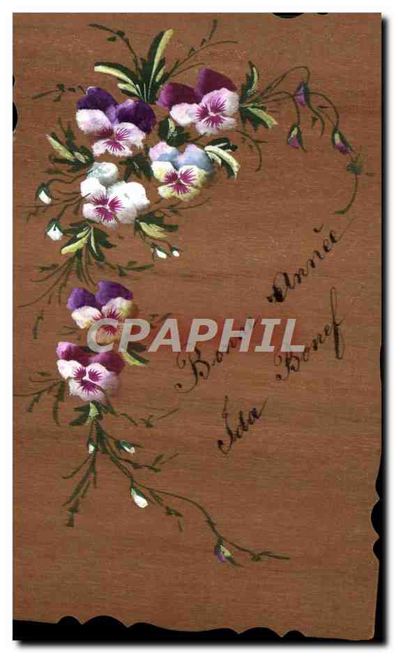 Fleurs de pensées — carte postale décorative — Ida Bonnef