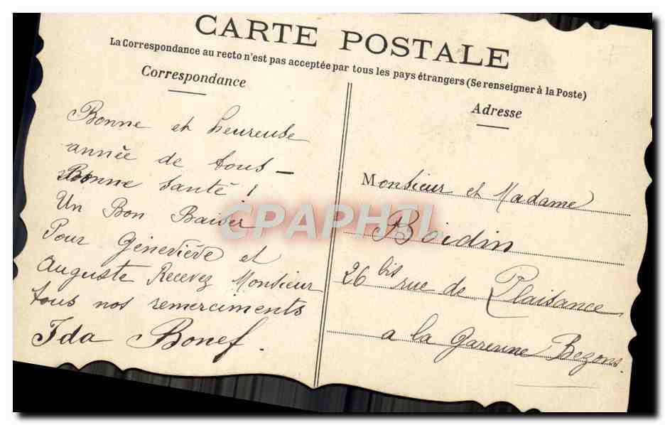 Fleurs de pensées — carte postale décorative — Ida Bonnef — Rückseite