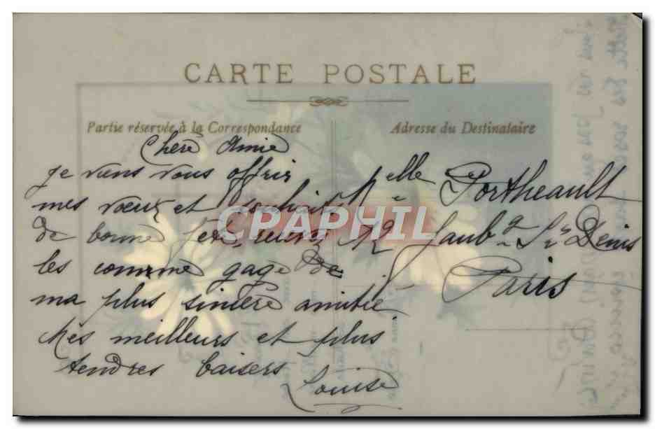 CPA Fantaisie Fleurs  — Verso