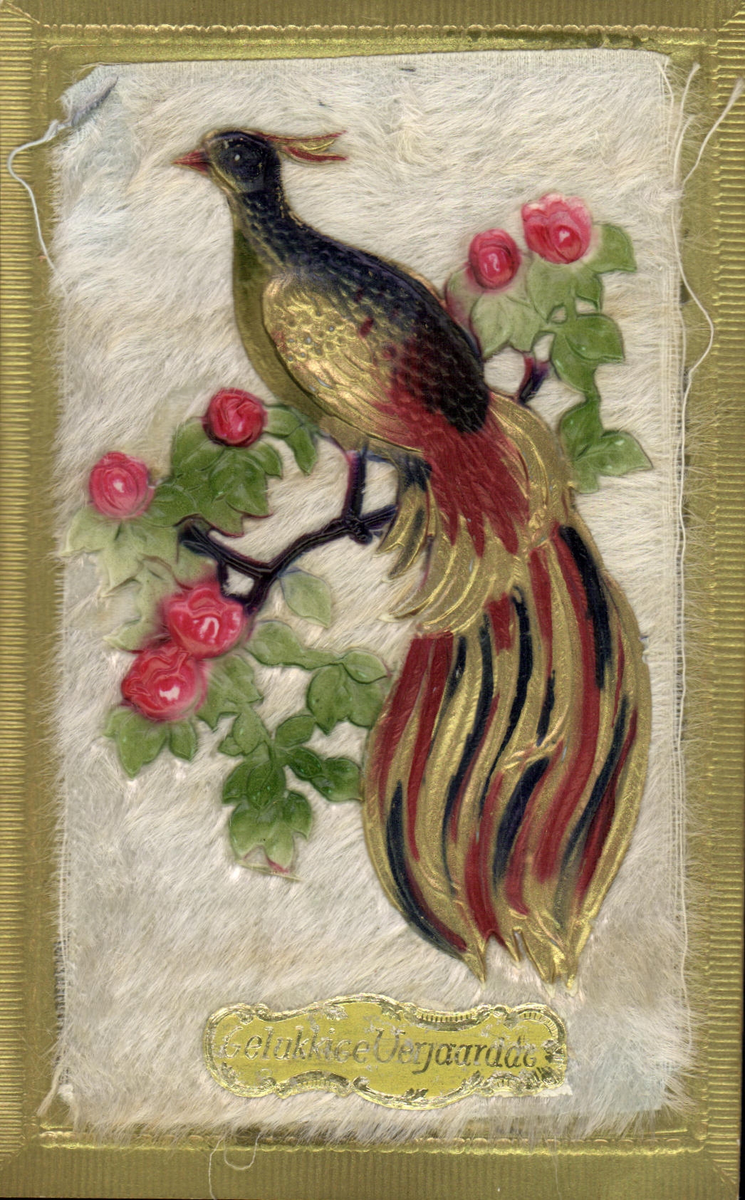CPA Fantaisie Fleurs Coq (tissu)