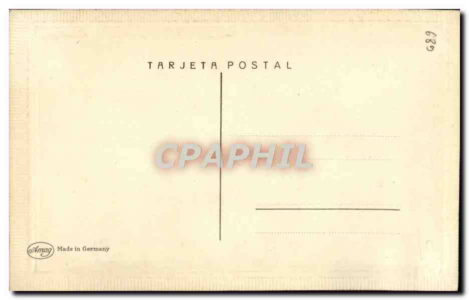 CPA Fantaisie Fleurs Coq (tissu) — Verso