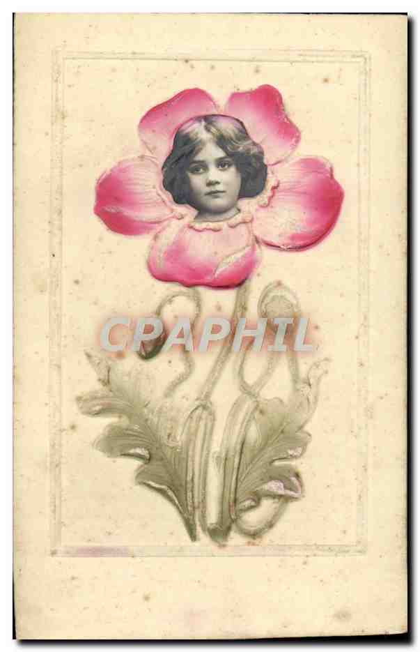 CPA Fantaisie Fleurs Enfant