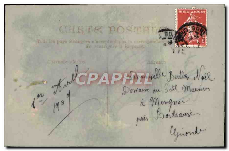 CPA Fantaisie Fleurs  — Verso