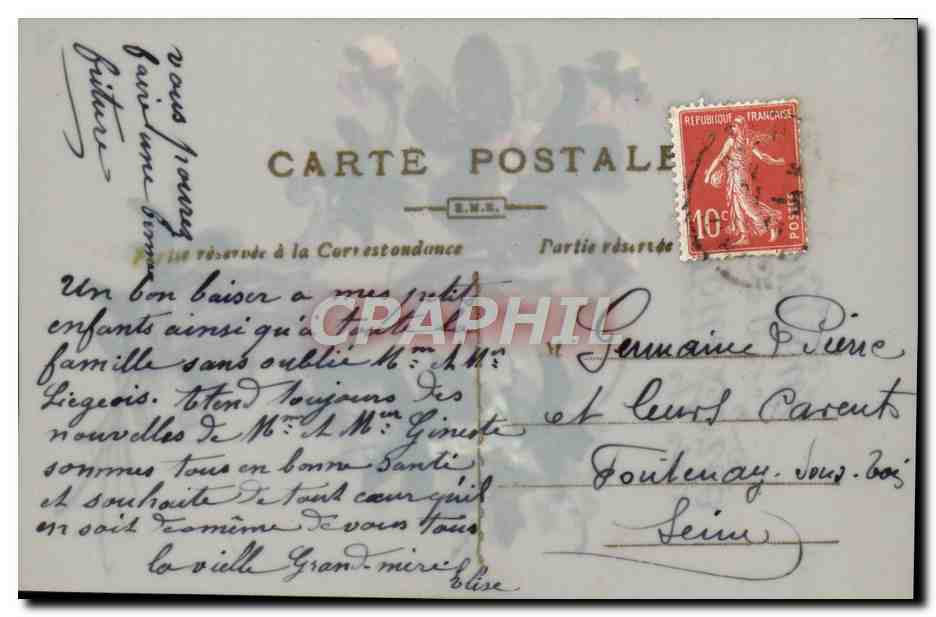CPA Fantaisie Fleurs  — Rückseite