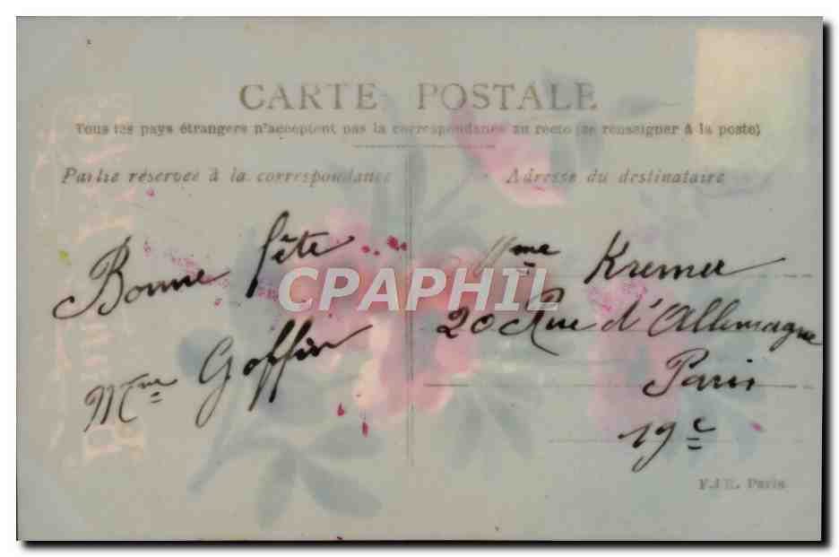 CPA Fantaisie Fleurs  — Verso