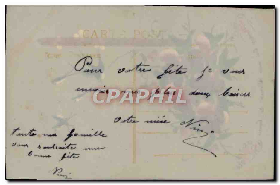 CPA Fantaisie Fleurs  — Verso