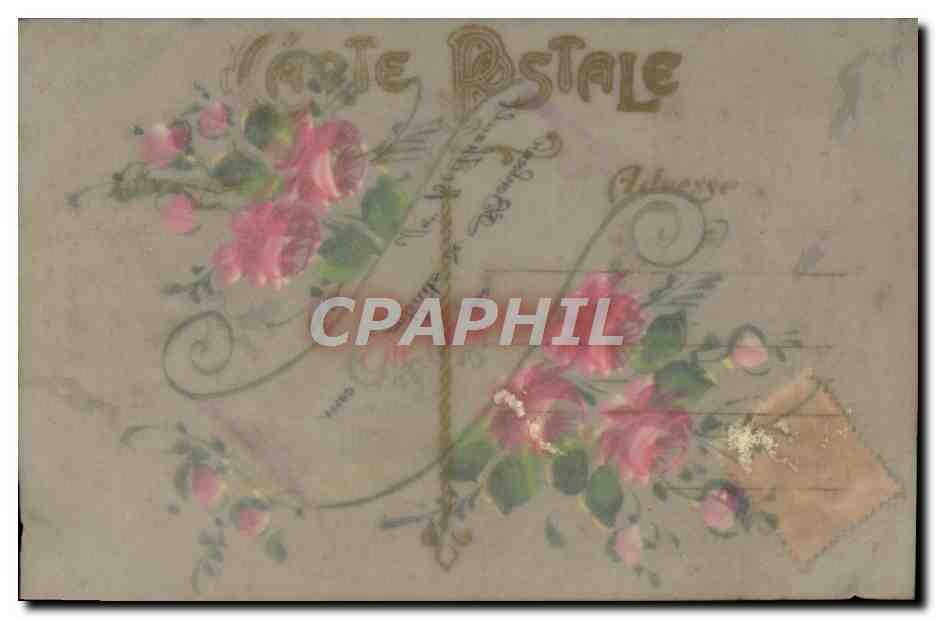CPA Fantaisie Fleurs (peintes a la main) — Verso