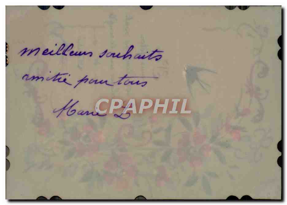 CPA Fantaisie Fleurs (decor a la main) — Verso