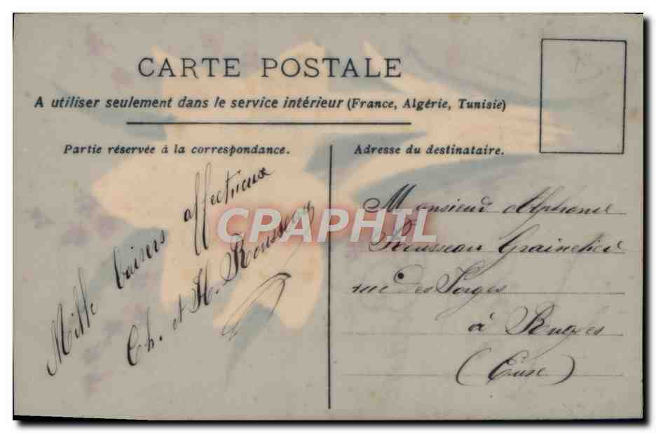 CPA Fantaisie Fleurs  — Verso