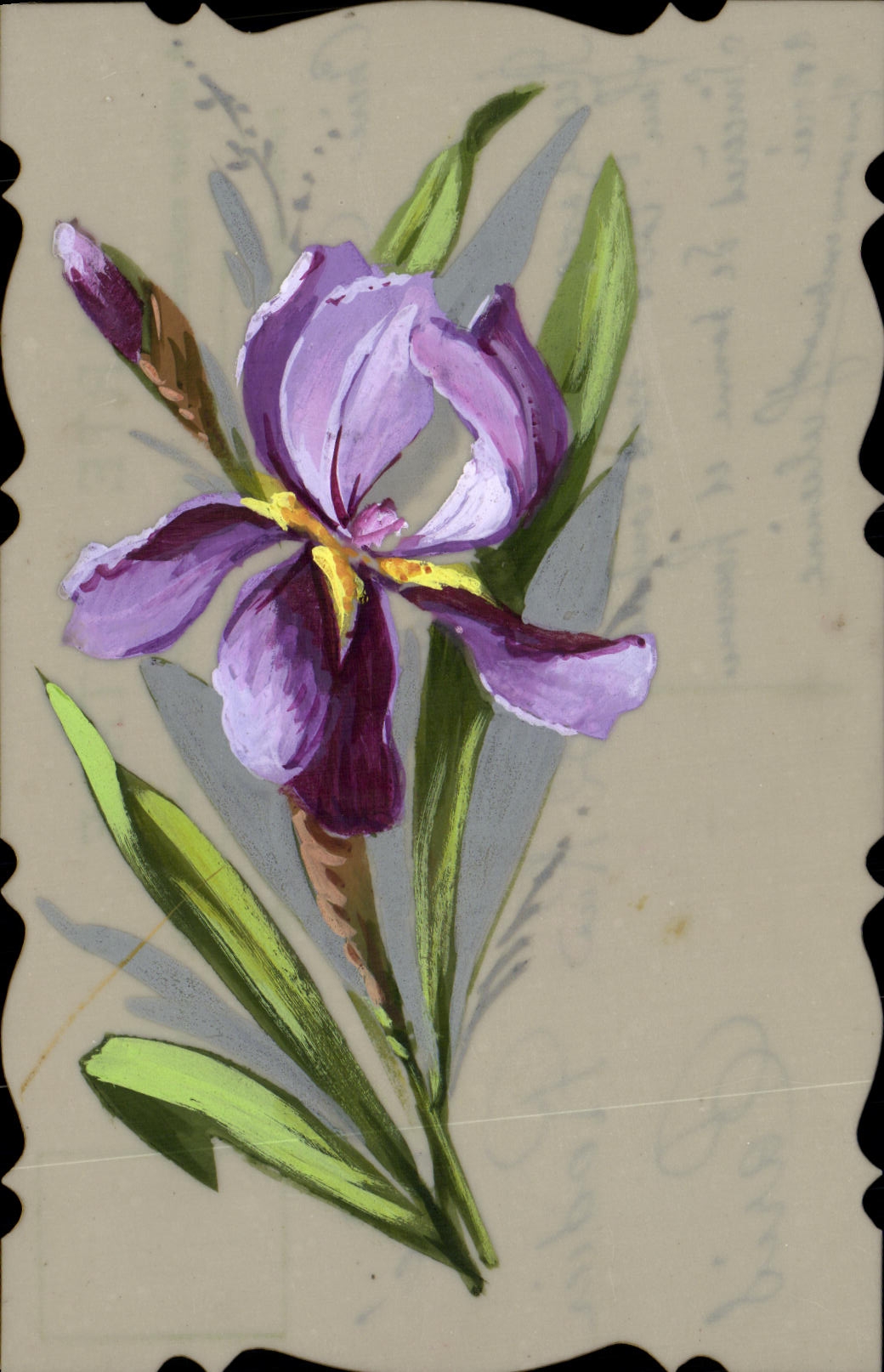 CPA Fantaisie Fleurs (decor a la main=