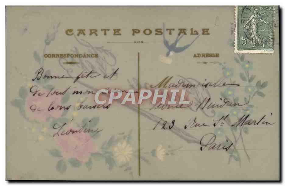 CPA Fantaisie Fleurs  — Rückseite
