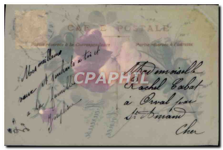 CPA Fantaisie Fleurs (decor a la main) — Verso