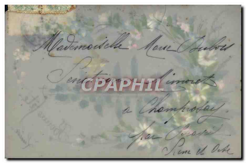 CPA Fantaisie Fleurs (decor a la main) — Verso
