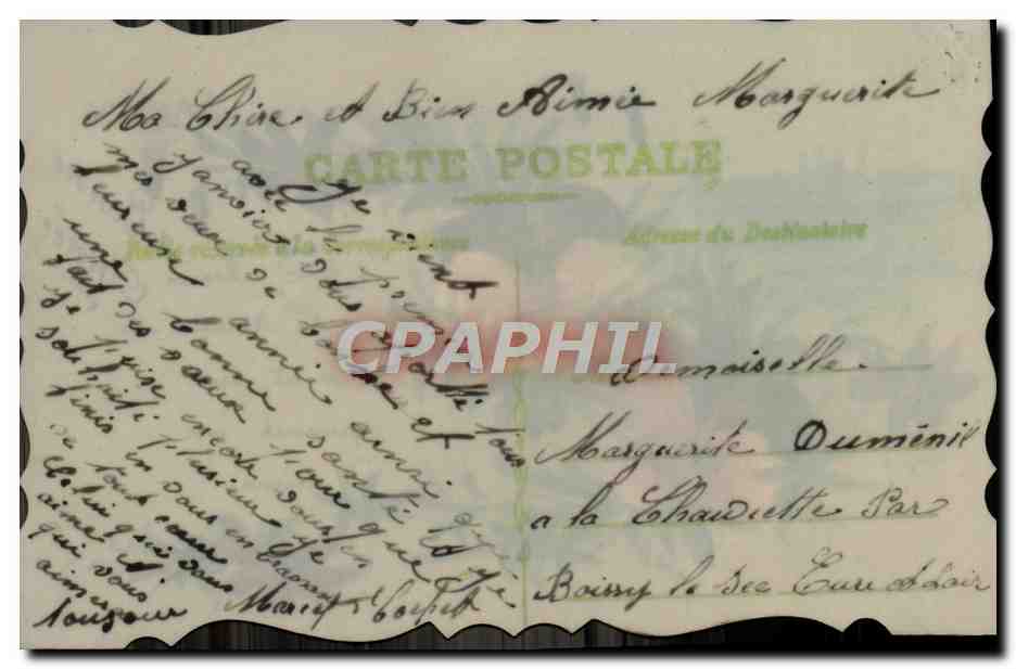 CPA Fantaisie Fleurs (decor a la main) — Verso