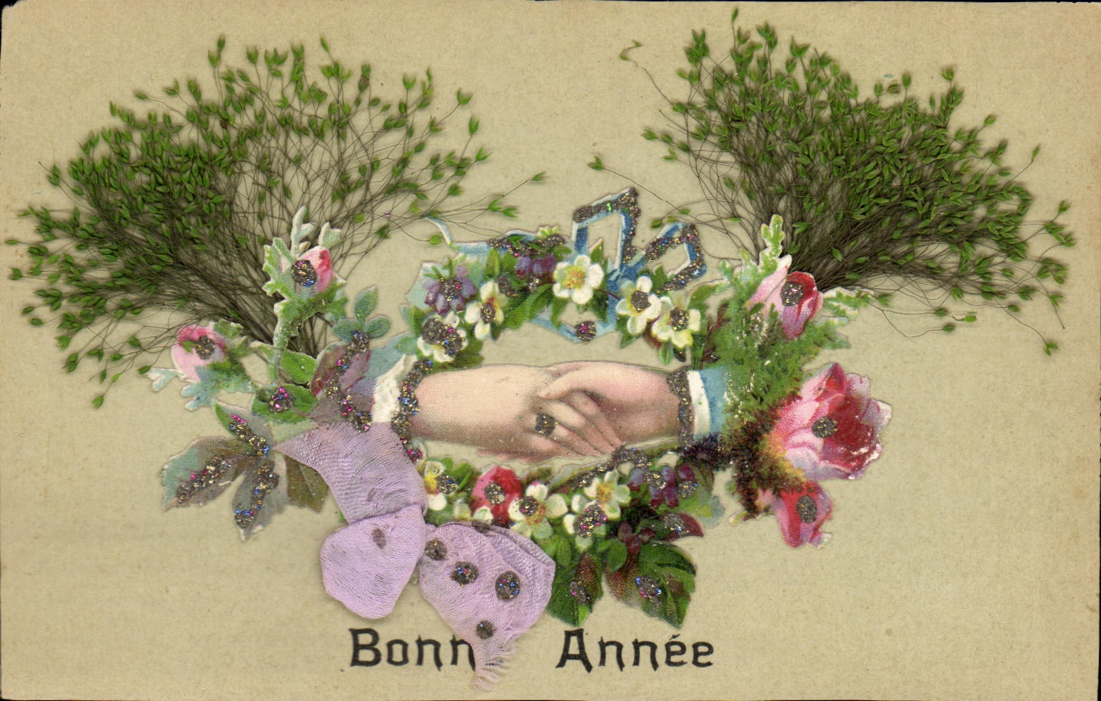 CPA Fantaisie Fleurs Main 