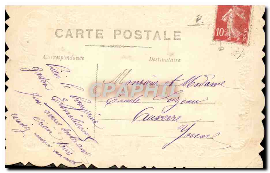 CPA Fantaisie Fleurs Colombe — Rückseite