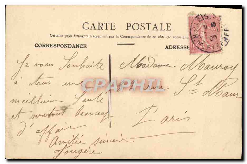 CPA Fantaisie Fleurs  — Verso