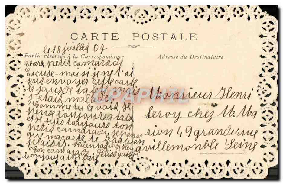 CPA Fantaisie Fleurs Colombes — Rückseite