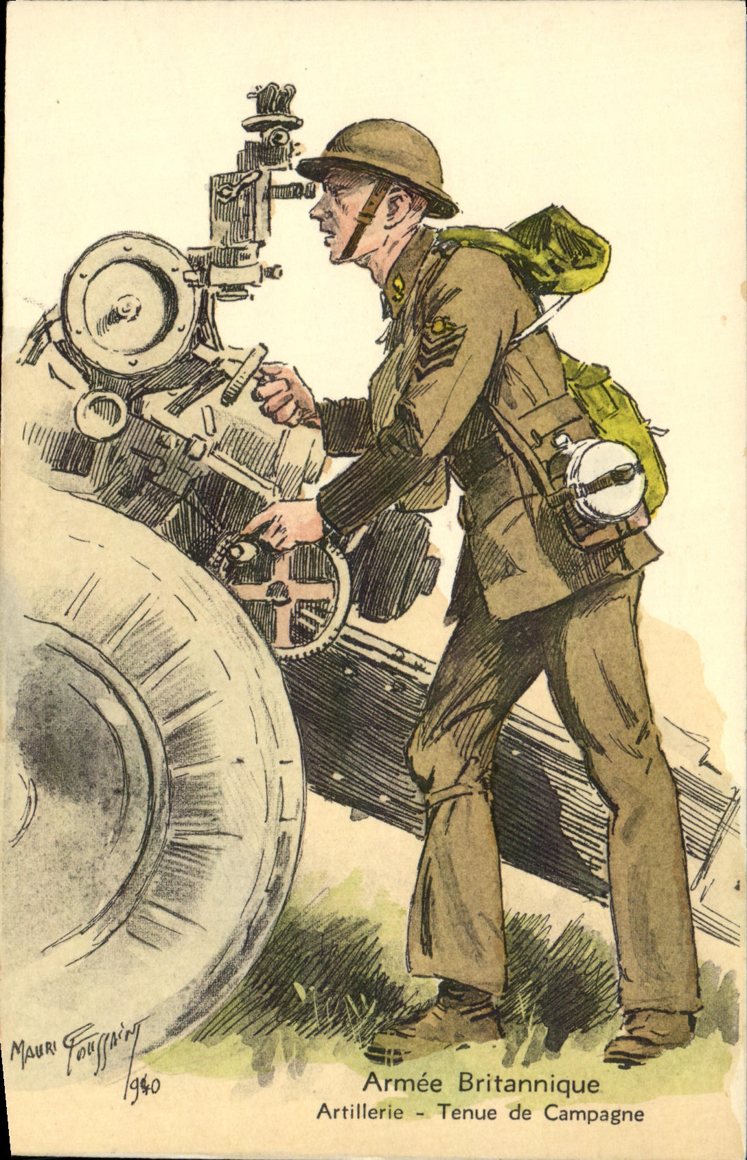 Armée Britannique — Artillerie — Tenue de Campagne — Mauri Foussain 1940