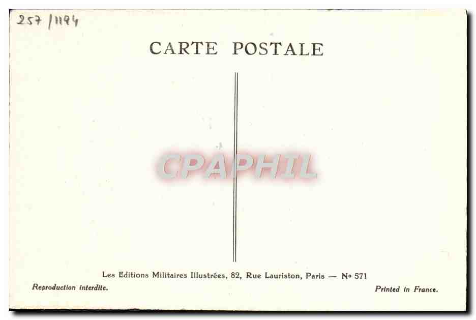 Armée Polonaise — Cavalerie — dessin de J. Tournant — Verso
