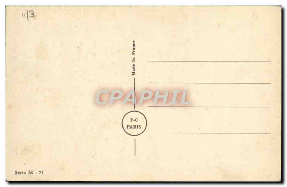 Soldat en uniforme — caricature militaire — P-C Paris, Série M-71 — Verso