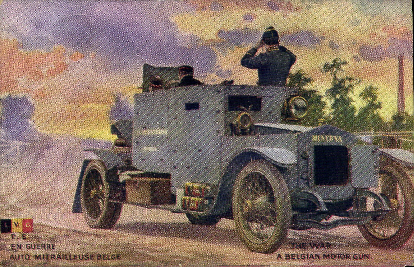 CPA Militaria Automitrailleuse belge Tank