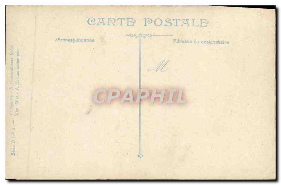 CPA Militaria Automitrailleuse belge Tank — Rückseite