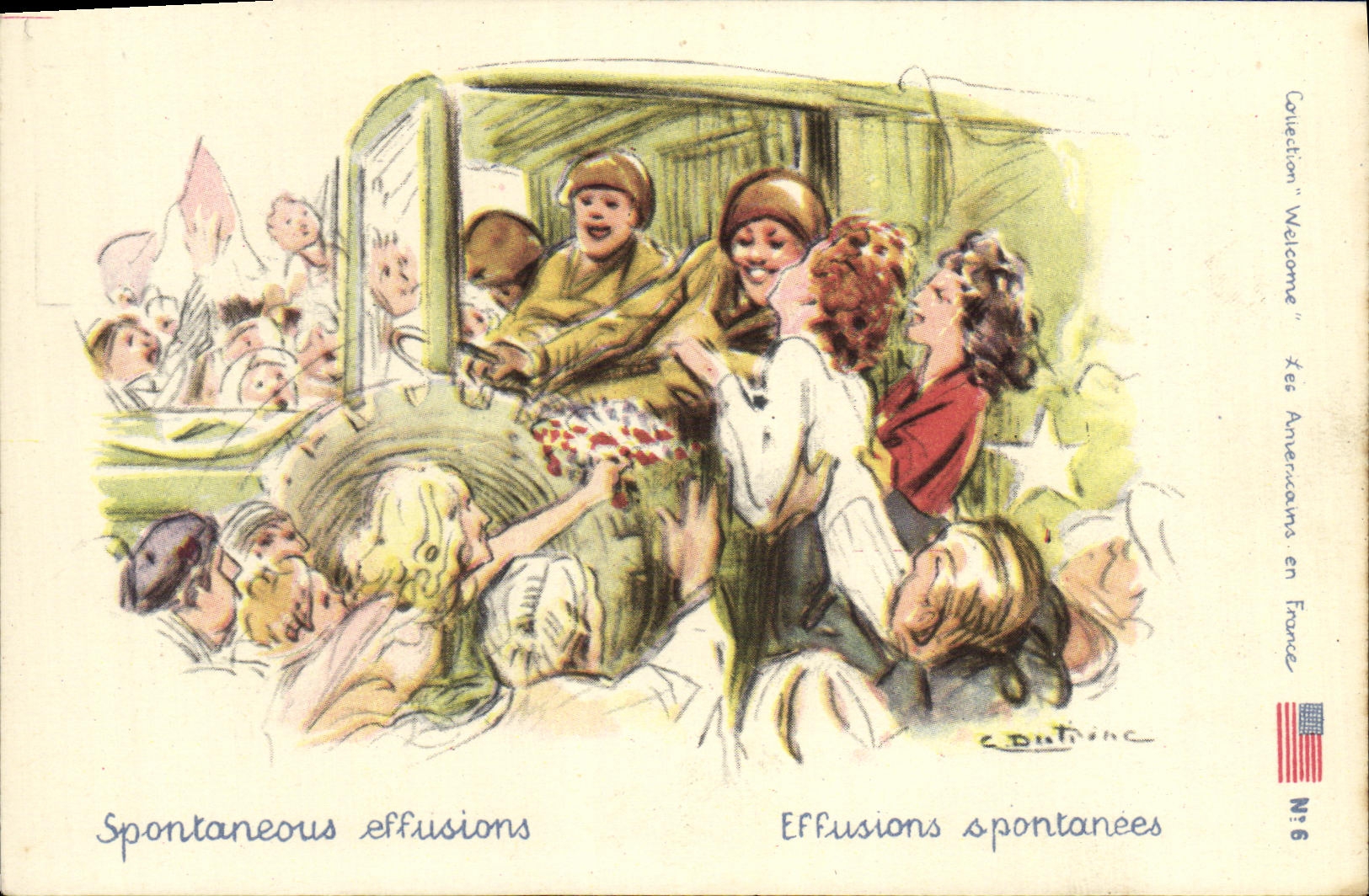 Spontane Effusionen — Willkommensfeier der Amerikaner in Frankreich — 'Welcome'-Sammlung — Nr. 6