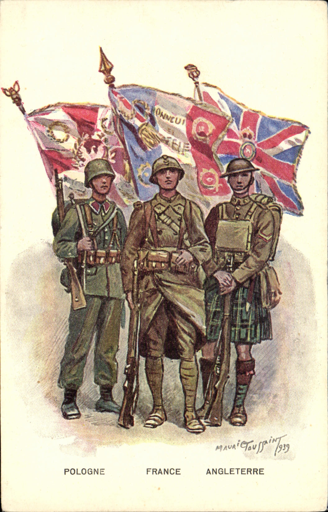 CPA Militaria Pologne France Angleterre