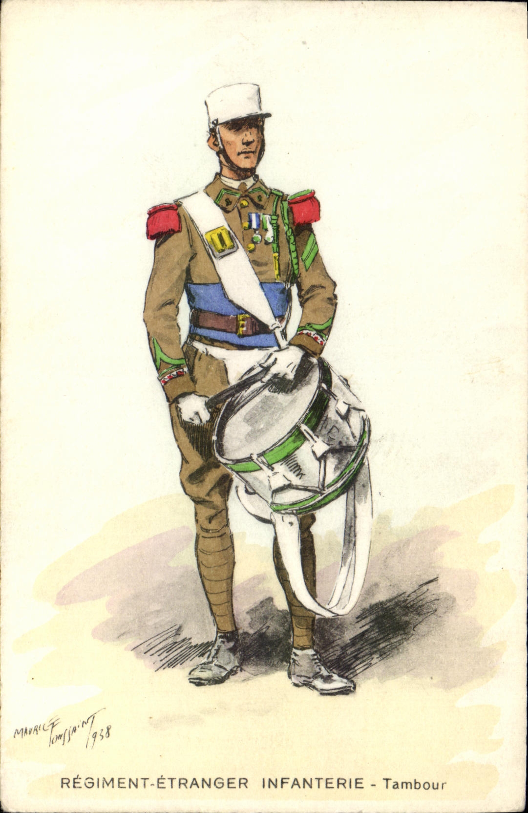 CPA Militaria REgiment Etranger Infanterie Tambour