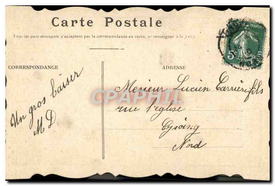 CPA Fantaisie Fleurs Enfant — Verso