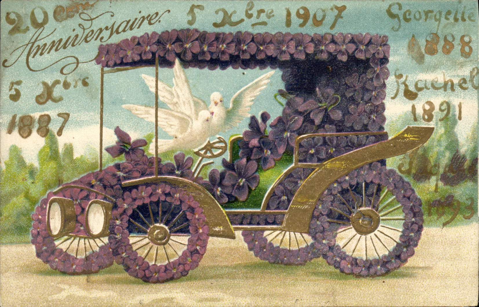 Anniversaire — 20e Anniversaire 5 Xère 1907 — Georgelle 1888, Rachael 1891 — Trade-Marc