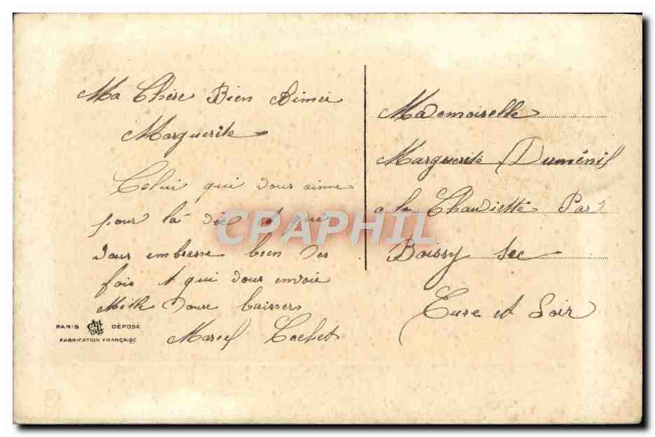 CPA Fantaisie Fleurs Ma pensee te suit Brodee — Rückseite