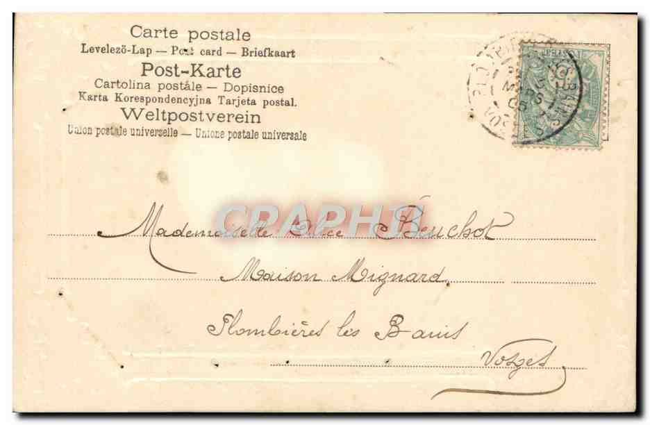 CPA Fantaisie Fleurs  — Verso
