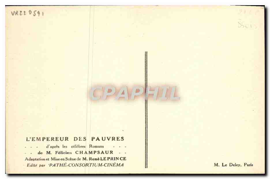CPA Cinema L'empereur des pauvres Felicien Champsaur Rene Leprince  — Rückseite