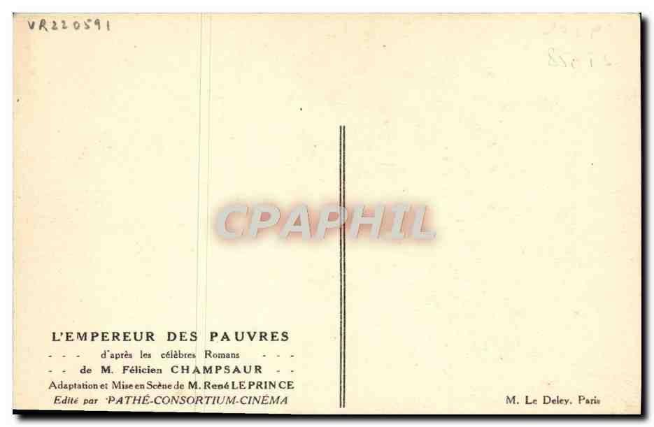 CPA Cinema L'empereur des pauvres Felicien Champsaur Rene Leprince — Rückseite