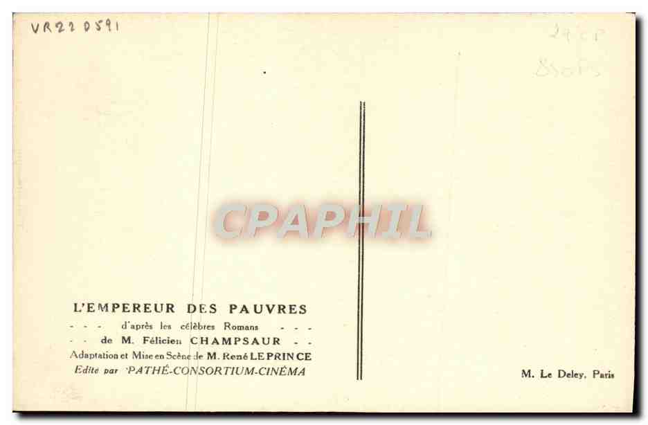 CPA Cinema L'empereur des pauvres Felicien Champsaur Rene Leprince  — Rückseite