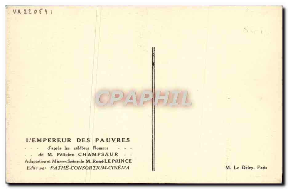 CPA Cinema L'empereur des pauvres Felicien Champsaur Rene Leprince — Rückseite