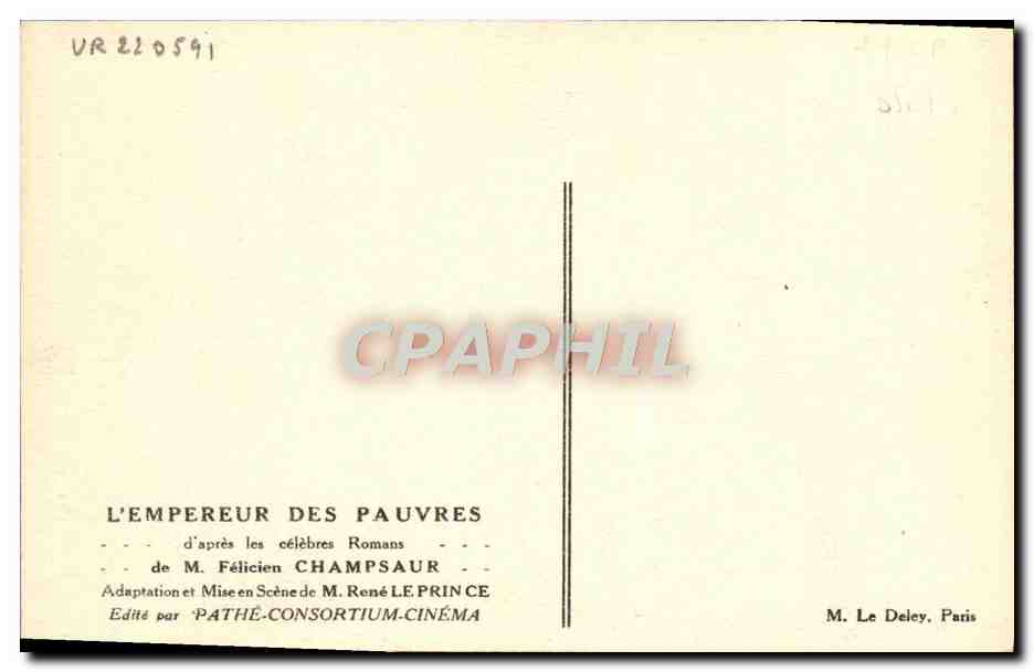 CPA Cinema L'empereur des pauvres Felicien Champsaur Rene Leprince  — Rückseite