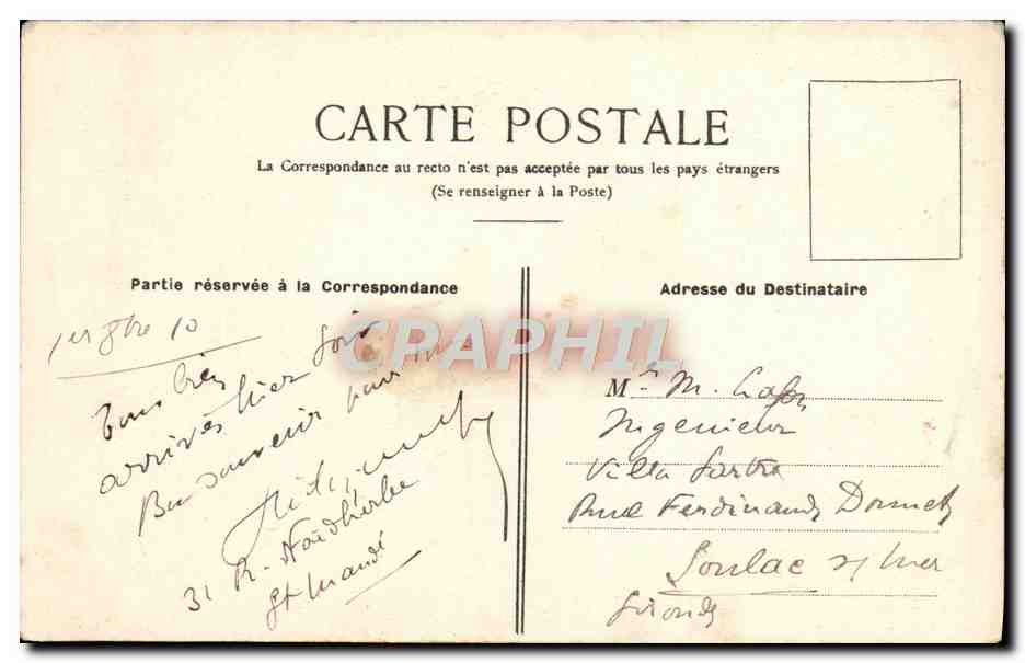 CPA Paris Lycee Victor Hugo Rue de Sevigne  — Rückseite