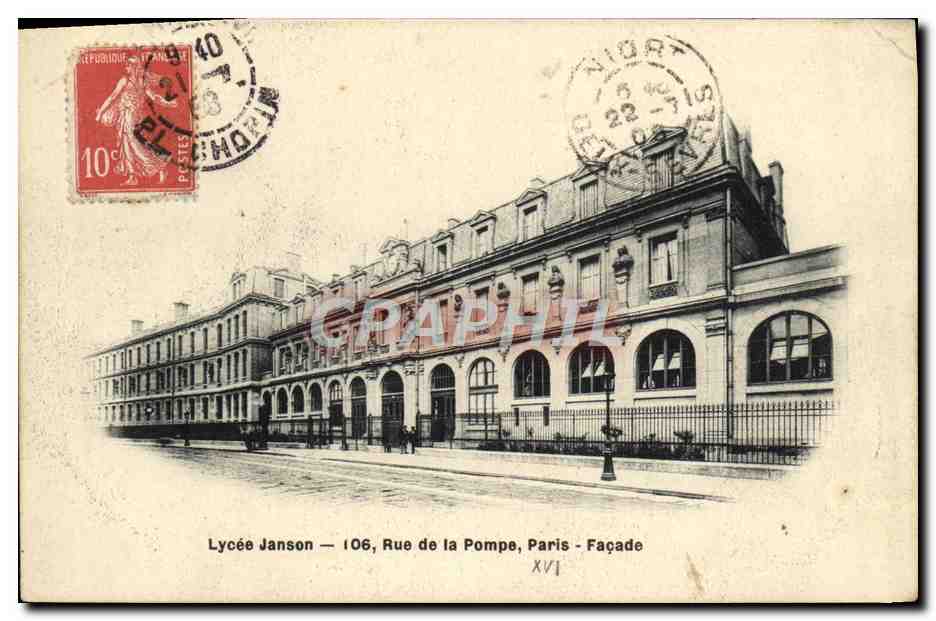 CPA Paris Lycee Janson Rue de la Pompe 