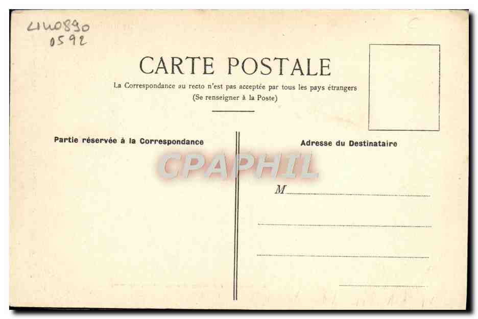 Antiguo hotel de Nerciat — calle de la Parcheminerie, París — Coll. del Viejo París — Reverso