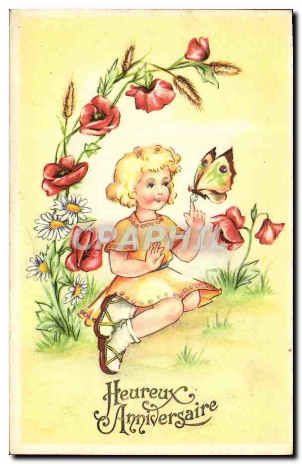 CPA Fantaisie Enfant Papillon 