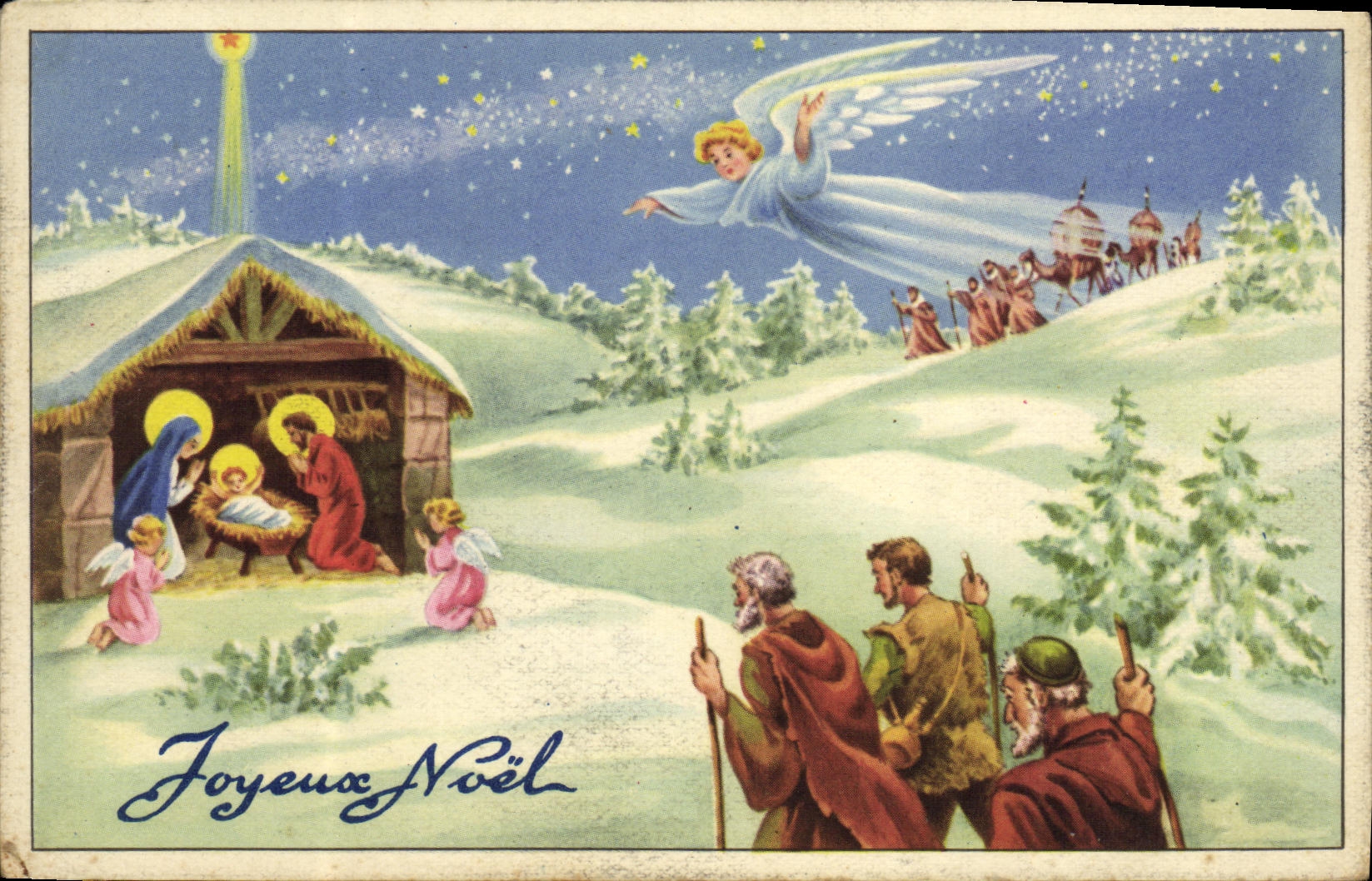 CPA Fantaisie Noel Ange