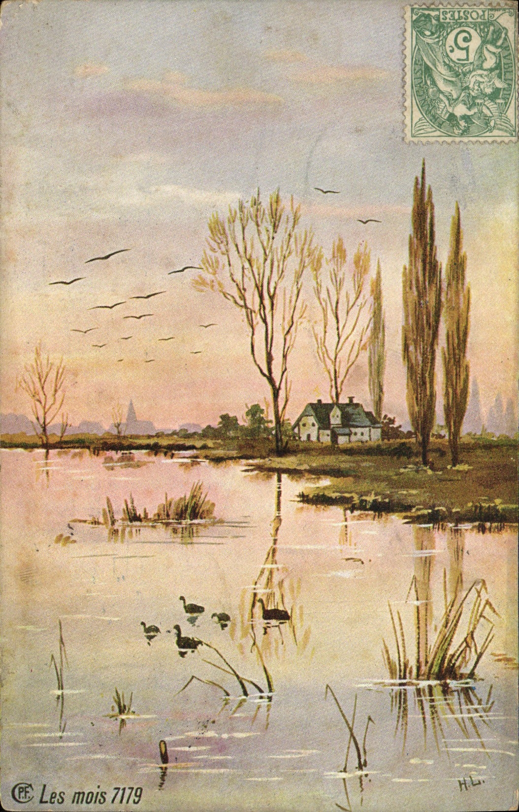 CPA Fantaisie Paysage au bord de l'eau